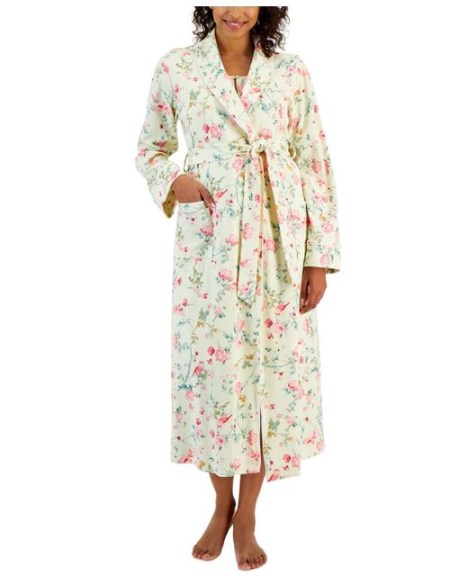 Charter Club Natural Cotton Floral Belted Robe