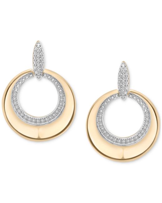 Macy's White 2-pc. Set Diamond Circle Pendant Necklace & Matching Drop Earrings (1/5 Ct. T.w.