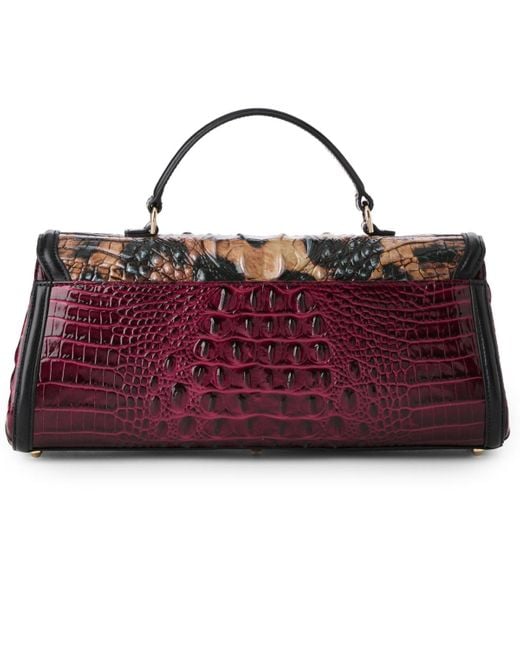 Brahmin Brown Dayan Small Leather Towers Satchel