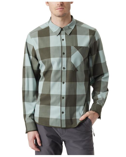 BASS OUTDOOR Gray Cool Plaid Long-sleeve Shirt for men