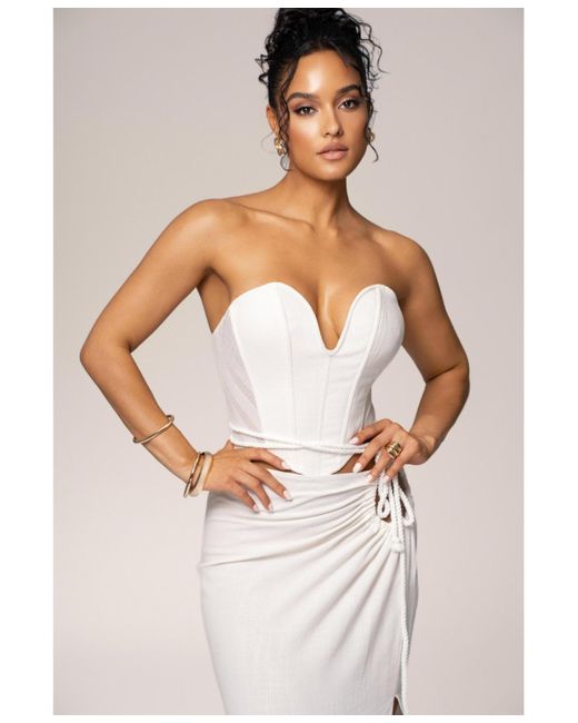 JLUXLABEL White Destination Linen Skirt Set