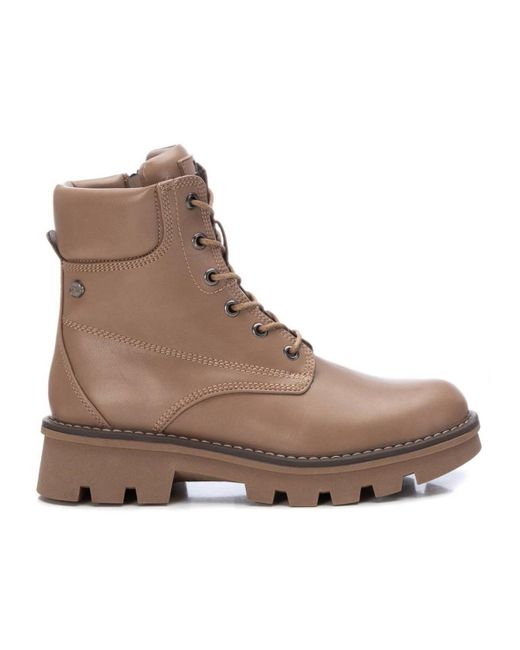 Xti Brown Combat Booties By