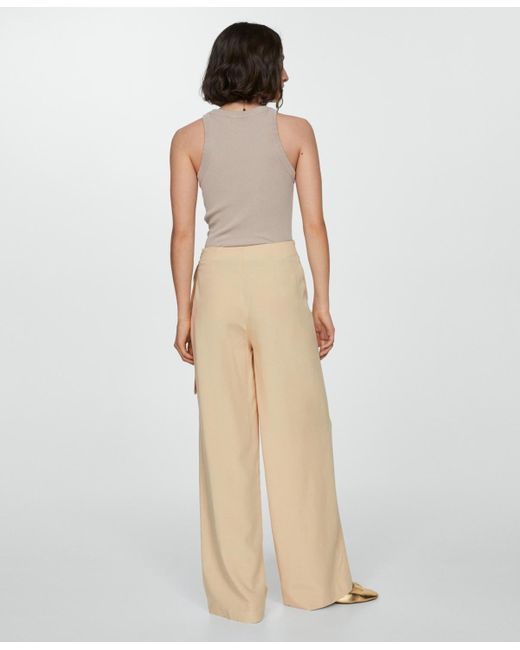 Mango Natural Knot Detail Lyocell Trousers