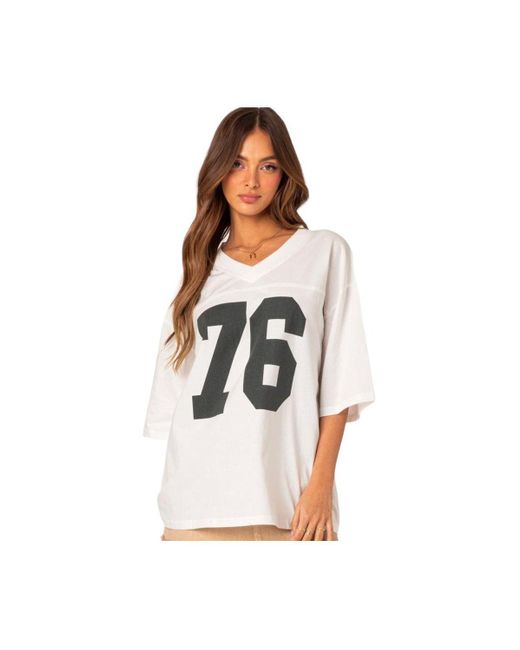 Edikted White 76 Oversized T-shirt