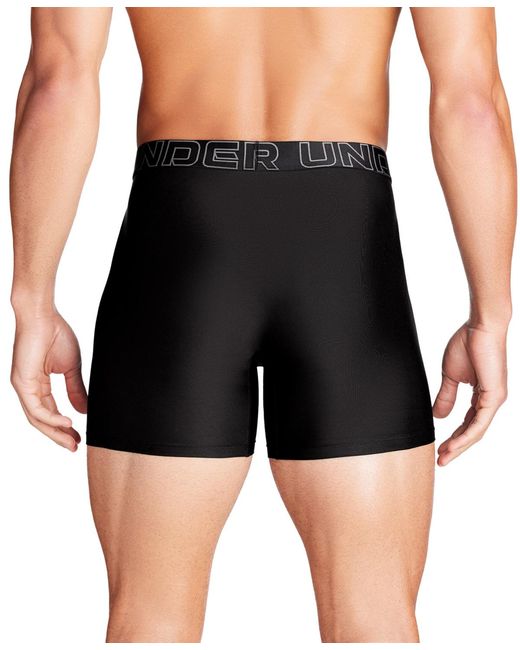 Under Armour Black 3-pack Performance Tech Solid 6" Boxer Briefs for men