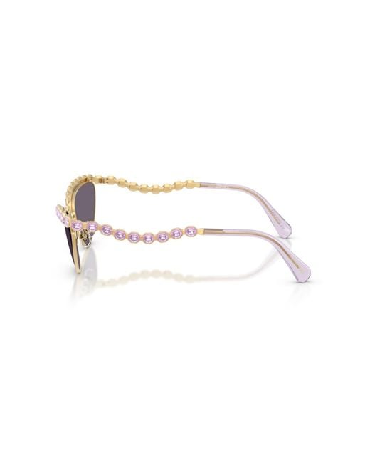 Swarovski Purple Embellished Cat Eye Sunglasses