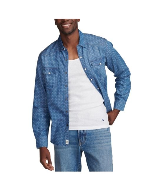 Lucky Brand Printed Western Long Sleeve Shirt in Blue for Men