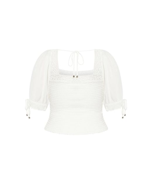 City Chic White Plus Size Aurora Plain Top