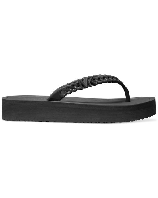 Michael Kors Black Michael Zaza Slip-on Platform Flip Flop Sandals