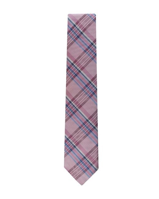 Tommy Hilfiger Purple Plaid Pattern Tie for men