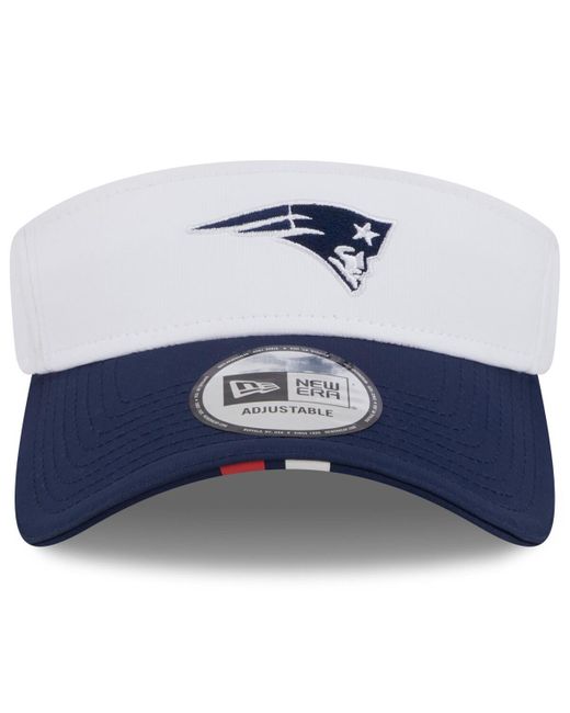KTZ Blue White/navy New England Patriots 2025 Nfl Training Camp Adjustable Visor Hat for men