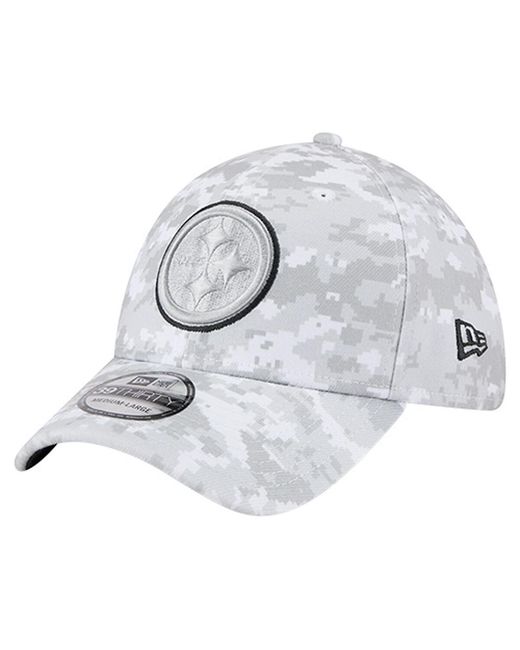 KTZ Gray Pittsburgh Steelers 2025 Salute To Service Digital Camo Fan Pack 39thirty Flex Hat for men