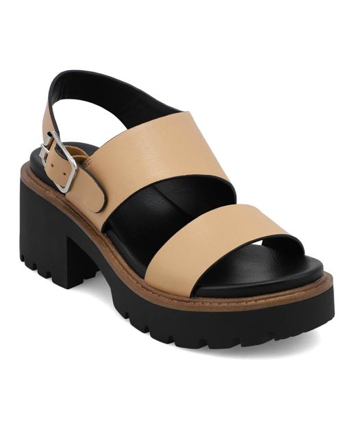MIA Black Sheska Block Heel Sandals