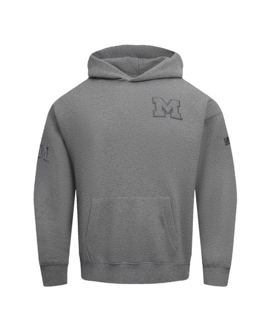 Pro Standard Gray Michigan Wolverines Neutral Pullover Hoodie for men