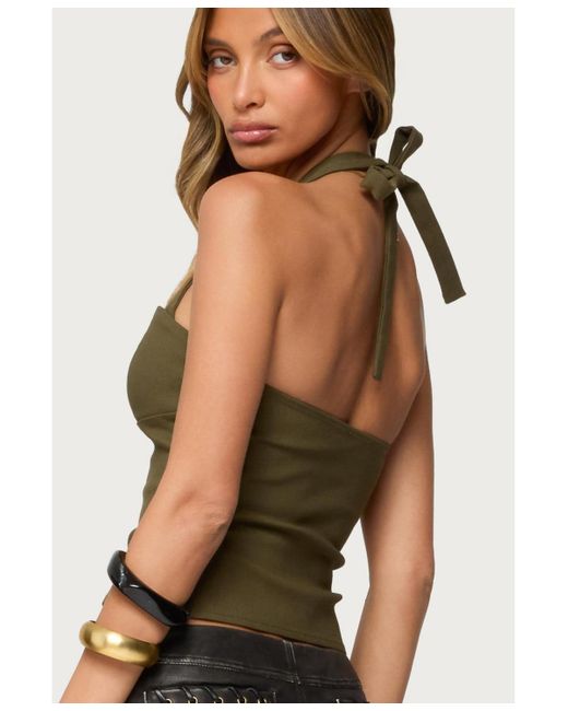 Edikted Green Dara Halter Top