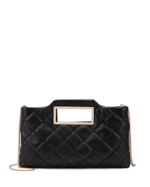 INC International Concepts Black Juditth Handle Quilted Clutch