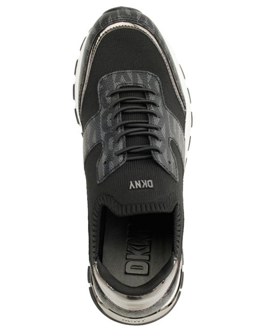 DKNY Black Maida Lace-up Low-top Running Sneakers