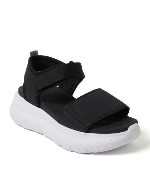 Dearfoams Black Odell Platform Sandal