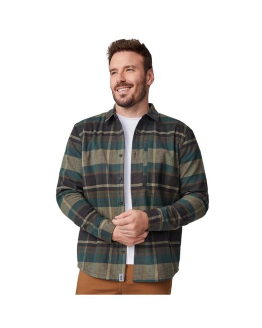 Free Country Green Easywear Ii Fleece Lined Flannel Shirt for men