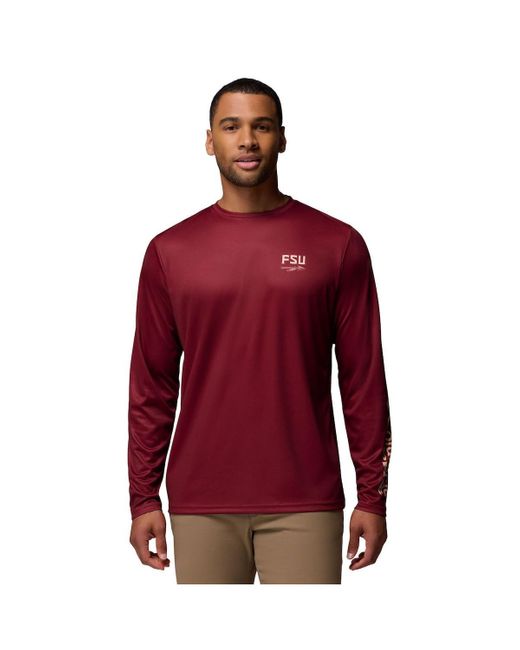Columbia Red Florida State Seminoles Phg Terminal Shot 3-hit Long Sleeve T-shirt for men
