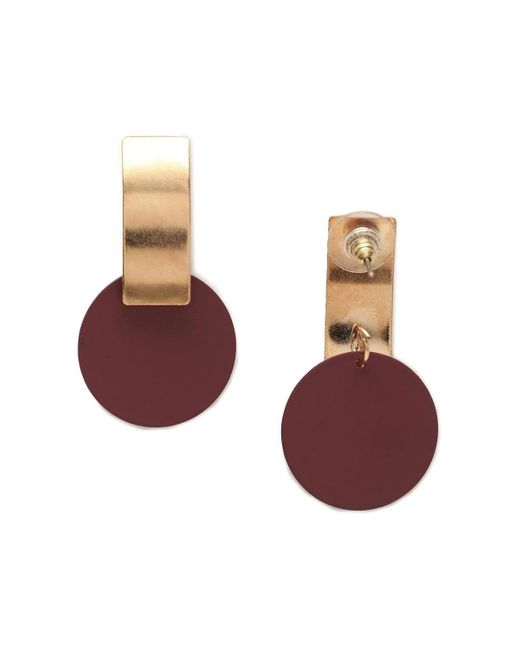 SOH Red Gold Plated Designer Drop Earrings