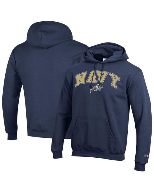 Champion Blue Midshipmen Arched Logo Fleece Pullover Hoodie for men