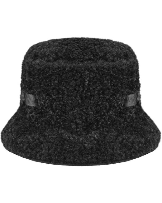 Kangol Black Faux Shearling Utility Bucket Bucket Hat for men