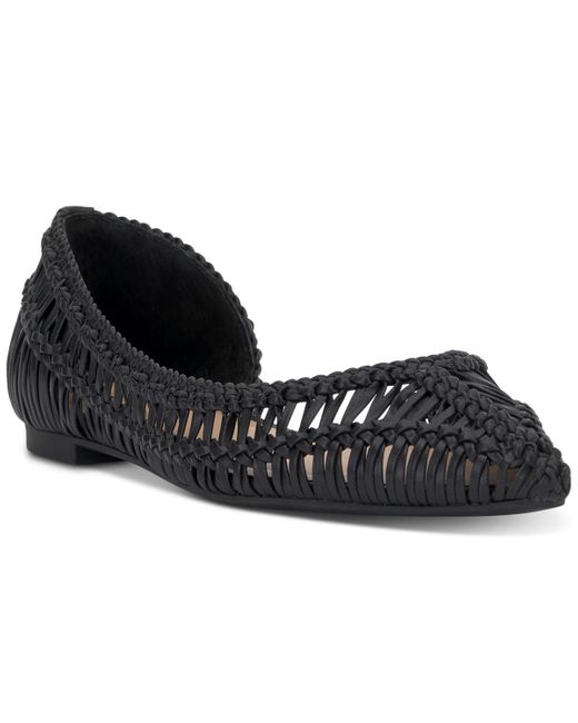 INC International Concepts Black Abron Pointed D'orsay Flats