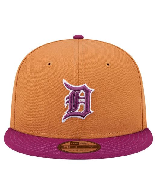 KTZ Orange Brown/purple Detroit Tigers Color Pack Two-tone 9fifty Snapback Hat for men