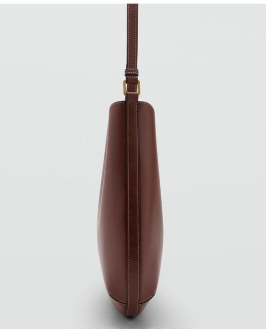 Mango Brown Large Oval Shoulder Bag
