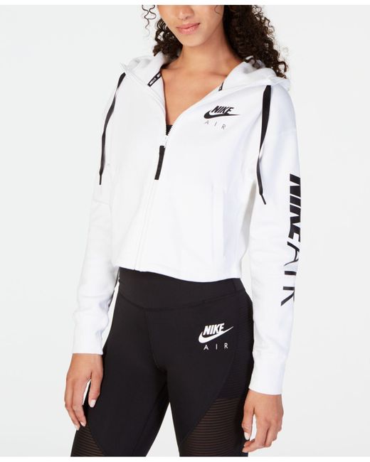 Nike Air Fleece Zip Cropped Hoodie in 