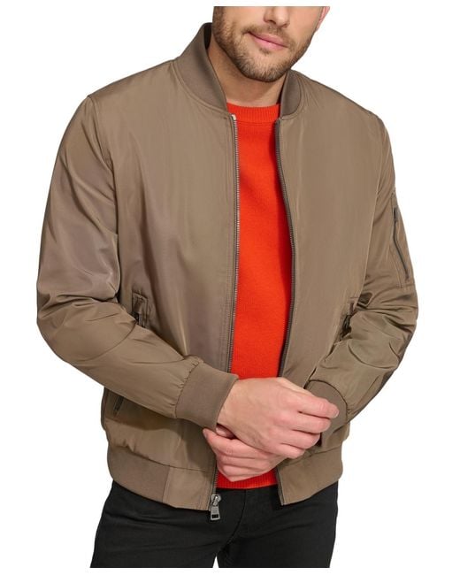 Calvin Klein Natural Solid-color Zipper Flight Jacket for men