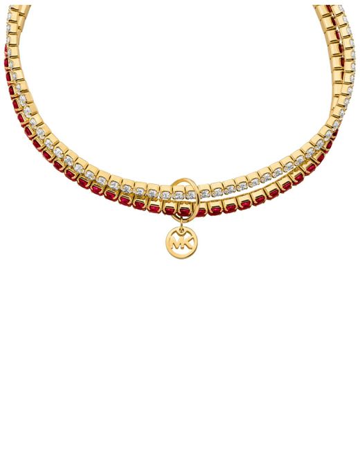 Michael Kors Metallic Tone Pave Stretch Tennis Bracelet Set