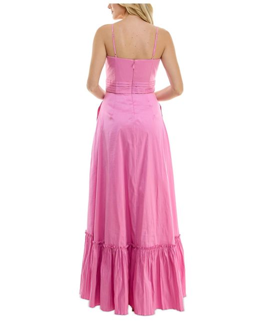 Taylor Pink Stretch Taffeta Gown