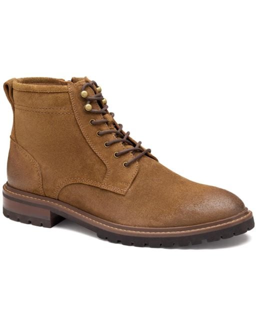 Johnston & Murphy Brown Barrett Plain Round Toe Boots for men