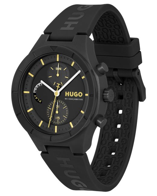 Boss Black Lit Multi Quartz Multifunction Silicone Watch for men