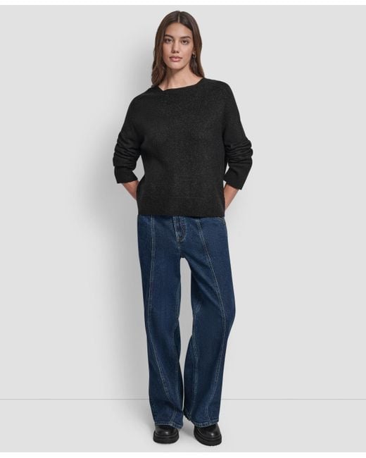 DKNY Blue Crewneck Long-sleeve Sweater