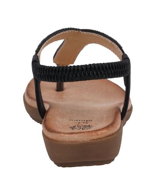 Gc Shoes Black Lori Embellished Flat Sandals