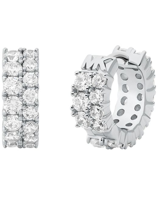 Michael Kors Metallic Cubic Zirconia huggie Earrings