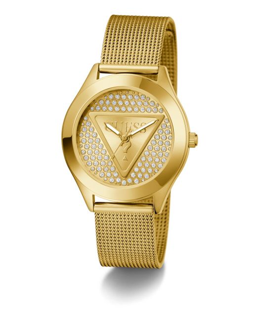 Guess Metallic Analog Mesh Watch