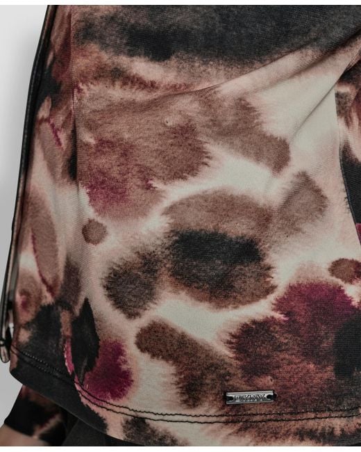 DKNY Multicolor Long Sleeve Button Front Top