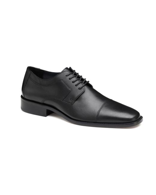 Johnston & Murphy Novick Cap Toe Lace Up Oxford Shoes in Black for Men