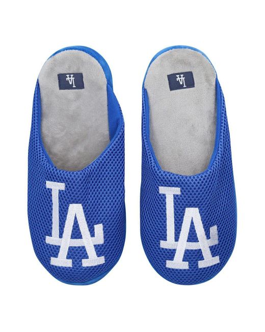 FOCO Synthetic Los Angeles Dodgers Big Logo Colorblock Mesh Slippers in ...