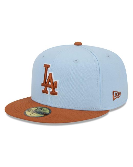 KTZ Blue /brown Los Angeles Dodgers Spring Color Basic Two-tone 59fifty Fitted Hat for men