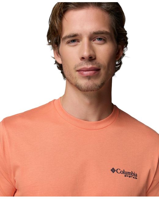 Columbia Red Pfg Trawling Graphic T-shirt for men