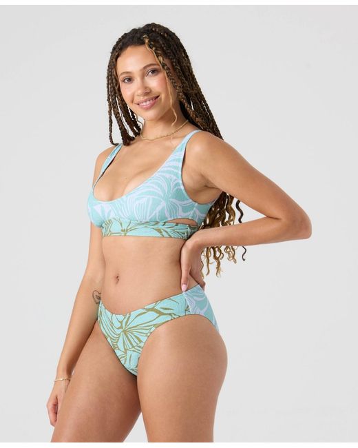 Roxy Blue Printed Full-coverage Swim Bottoms