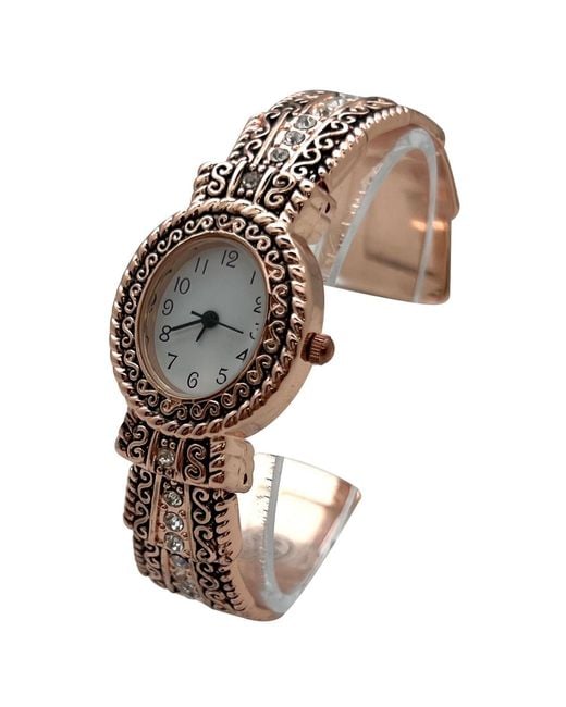 Olivia Pratt Metallic New Elegant Textured Bangle Watch
