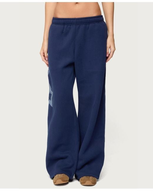 Edikted Blue Starly Straight Leg Sweatpants