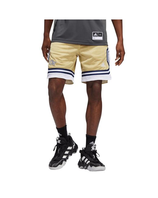 Adidas Metallic Georgia Tech Yellow Jackets Swingman Aeroready Basketball Shorts for men