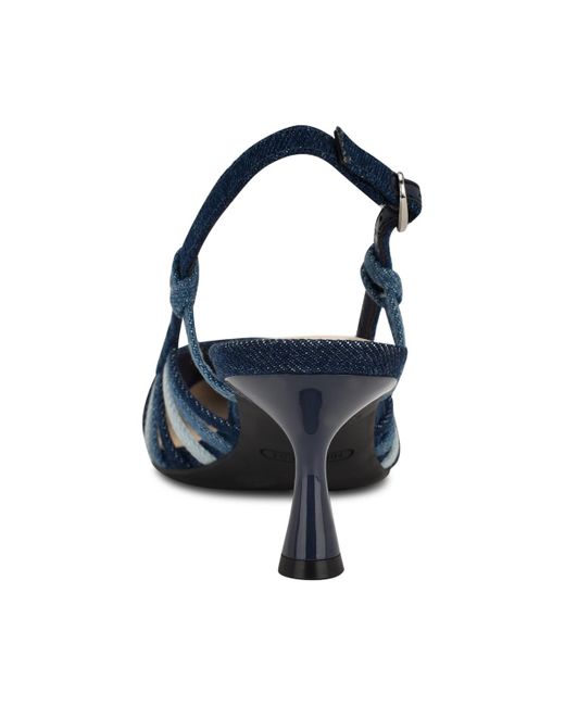 Nine West Blue Resta Pointy Toe Slingback Pumps